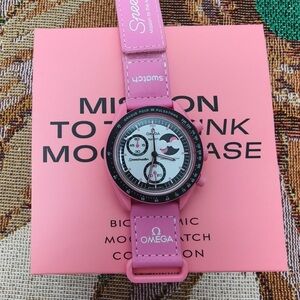 🌷Swatch x Omega MISSION TO THE PINK MOONPHASE Watch
